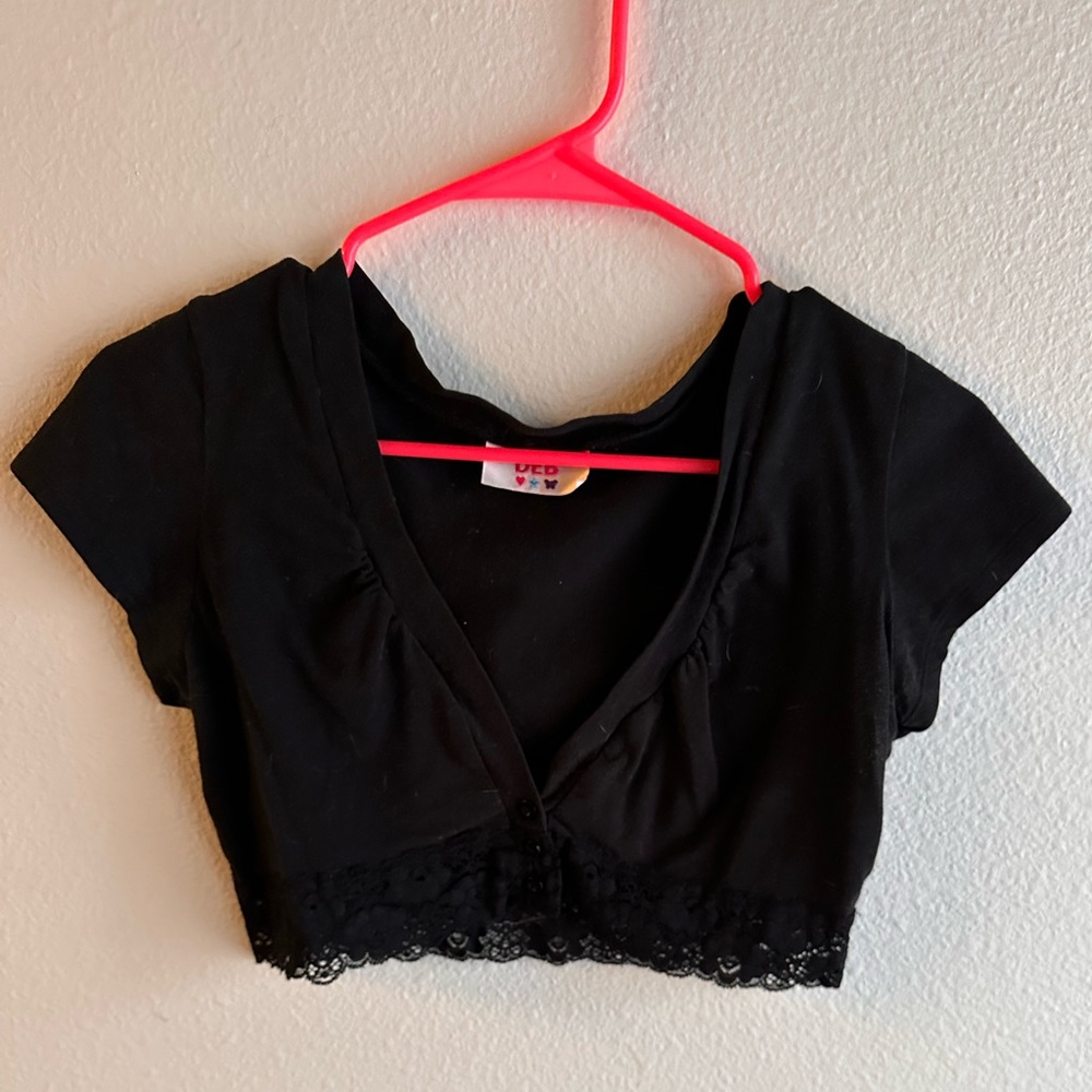 Delicate black short sleeve cardigan *BOGO*